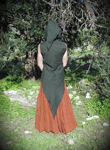 เสื้อคลุมมีฮู้ดสไตล์เอลฟ์ ผ้าฝ้ายทรงพิกซี่ ชายเสื้อแหลม สไตล์โบโฮ แฟรี่ เหมาะสำหรับงานเทศกาล เสื้อแขนยาวพลิ้วไหวสำหรับผู้หญิง - Product Image 3