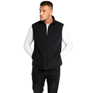 Chaleco de Forro Polar Negro con Cierre para Hombre, Cuello Alto, Sin Mangas, Estilo Casual Otoñal, Resistente al Agua, ODM - Product Image 1
