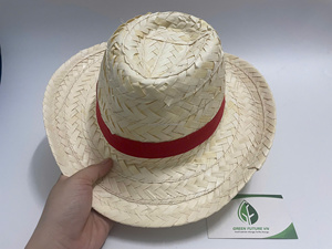 Chapeau de paille Sombrero en herbe naturelle à large bord unisexe pour la plage, les voyages et les fêtes avec bordure en ruban et broderie à la main - Product Image 3