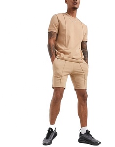 Tenue de jogging pour hommes, ensemble deux pièces 100% coton, t-shirt et short avec logo imprimé personnalisé, collection d'été - Product Image 5