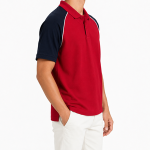 Camiseta Polo de Manga Larga para Hombre, 100% Algodón Piqué, con Mangas en Contraste, al por Mayor |   Fabricante OEM ODM en Bangladesh - Product Image 3