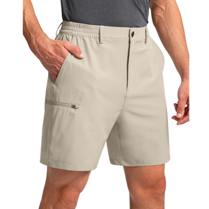 Shorts cargo de golf pour hommes, 6 poches, taille mi-haute, en coton, braguette zippée, respirant, infroissable, couleur unie, personnalisable OEM - Product Image 2