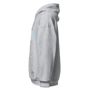 Sweat-shirt à capuche unisexe gris chiné avec motif brodé circulaire, en molleton, à manches longues, décontracté, pour l'hiver - Product Image 3