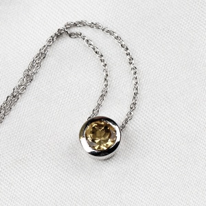 Wholesale 925 Sterling Silver Natural Round Yellow Citrine Bezel Solitaire Pendant Memoria Jewels - Product Image 2