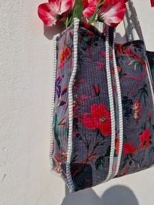 Bolso Tote de Hombro de Terciopelo Premium con Estampado de Aves, Gran Capacidad, Bolso de Moda para Mujer, Venta al Por Mayor OEM - Product Image 3