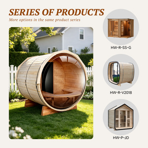 Sauna extérieur en bois préfabriqué grande capacité pour 4 personnes, maison écologique pour un excellent retour sur investissement, idéal pour <span class=keywords><strong>Airbnb</strong></span> et resorts, livraison directe - Product Image 4
