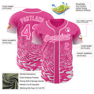 Latest Design Baseball Jersey Button Up 260 GSM Polyester Custom Logo Sublimation Heat Transfer Print Shirt - Product Image 3