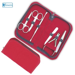<b>Nail</b> Kit 6 Pieces Stainless Steel Manicure Set with Red <b>Case</b> Portable Classic Style for Adult Wholesale Price - Product Image 1