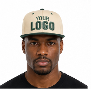 Gorra de Béisbol de 6 Paneles con Visera Plana y Logotipo Bordado Personalizado, Gorra de Dos Tonos con Cierre a Presión, Gorra de Marca Privada - Product Image 1