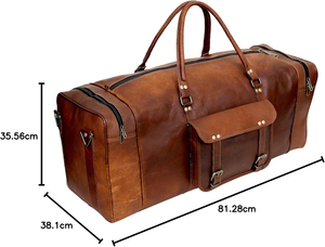 Weekender Genuine Leather Travel Duffle Bag 20-36L Waterproof Multi-Functional Unisex Luggage for Outdoor Activities - Product Image 5