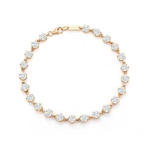 Bracelet de tennis en diamant de laboratoire, serti à griffes, 6,5 pouces, 4 mm, maillons ovales sculptés en forme de barre bombée, or 14K, taille ronde, vente en gros - Product Image 5