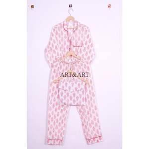 Pijamas de algodón con estampado floral rosa para mujer, ropa de dormir suave, conjuntos de pijamas, regalo perfecto de Navidad para mujer - Product Image 5