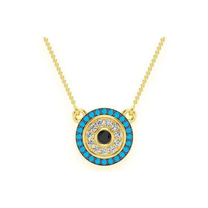 จี้ห้อยคอเด็กทรงเหรียญคริสเตียนประดับโมอิสซาไนต์ชุบโรเดียมทองคำแท้ 10K ดีไซน์ทันสมัย ป้องกันการเสียหาย สามารถใส่ซ้อนกันได้ - Product Image 1