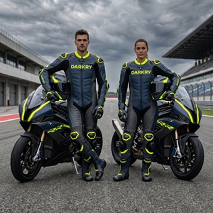 Traje de Cuero Personalizado para Motociclismo de Competición, OEM, Piel de Vacuno, Equipo de Protección Perforado para Días de Pista, Fabricante Mayorista - Product Image 1