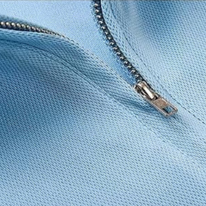 Men's Sky <b>Blue</b> Quarter Zip Tipped Collar <b>Polo</b> Slit Hem Short Sleeve Casual Business Golf Breathable <b>Polo</b> T-<b>Shirt</b> - Product Image 3