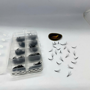 Premium Synthetic Hair Lash Extensions Ultra Soft Matte Black 0.03 0.05 0.07 CC DD C D Curl Mixed Length Volume Lash Trays - Product Image 5