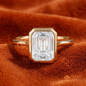 Luxury Emerald Cut Moissanite <b>Ring</b> for <b>Women</b> Gold Tone Bezel <b>Set</b> Engagement Jewelry Elegant Gift USA - Product Image 1