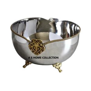 Borde de latón de acero inoxidable brillante decorativo diseño real Uso de regalo frutero - Product Image 1