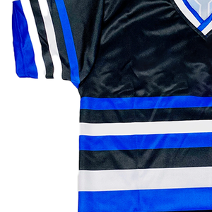 Premium Zeta Black Striped Unisex <b>Baseball</b> Jersey Women Blue White Sublimation Polyester Short Sleeve Athletic Shirt Stylish Fit - Product Image 2
