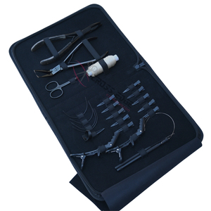 Black Hair <b>Extension</b> tools Application Kit with 7 Inch Flat <b>Beads</b> Crimping Plier <b>Beads</b> Closing Removal Tool Hook Loop Wig Thread - Product Image 1