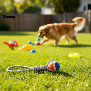 Yommy Pet Tennis Ball <b>Rope</b> Toy 120-125G 31cm For Dogs Interactive Play - Product Image 3
