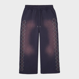 Pantalon de survêtement pour homme à taille élastique et cordon de serrage, couleur dégradée, poches latérales, décontracté, mi-lourd, tricoté, style automne, respirant, Crystal Dec - Product Image 3