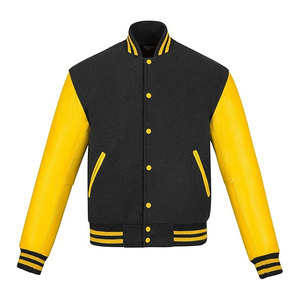 Veste de sport en molleton d'hiver de qualité supérieure pour homme, en laine et cuir, avec nom, numéro et logo personnalisés, col montant, taille XL - Product Image 1