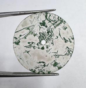 Esfera de Reloj Redonda de Ágata Musgosa Natural de 28.50mm, 1mm de Grosor, con Orificio Central de 2mm, Personalizable, a K Gems - Product Image 1