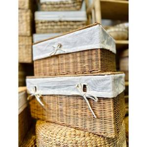 Rattan Wedding <b>Basket</b> Natural Weave Square Lid Home Decoration Handmade Ninh Binh - Product Image 3