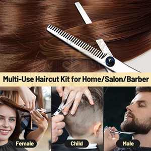 Ensemble de ciseaux de coiffure professionnels en acier inoxydable, ciseaux de coupe de cheveux pour barbier, ciseaux à effiler, lames affûtées - Product Image 6