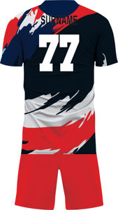 Club Name Soccer Jersey Set Sublimated Moisture Wicking Short Sleeve Uniform Gradient Print Elastic Waist Shorts Unisex Adult - Product Image 3