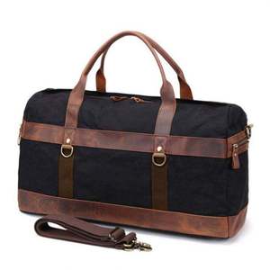 Bolsa de Viaje de Cuero Genuino para Hombre, de Lujo, con Forro de Poliéster, Acabado Crazy Horse, Cierre de Cremallera - Product Image 3