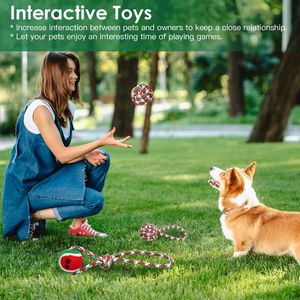 Lot de 5 jouets interactifs de Noël pour chiens, en corde, pour mâcher, pour chiots de petite et moyenne taille, jouets d'entraînement et de dentition, pour mâcheurs agressifs, ensemble de jouets à mâcher pour animaux de compagnie - Product Image 6