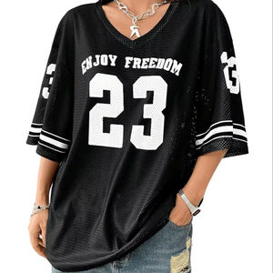 Camiseta Deportiva Oversize de Malla con Cuello en V para Hombre, Transpirable, Estilo Hip Hop Urbano, con Número de Equipo Personalizado, Top Atlético - Product Image 1