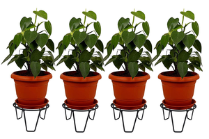 Support pour plantes en fer noir, support décoratif surélevé pour pots de fleurs, pour l'intérieur, l'extérieur, la maison, le jardin, la terrasse, le balcon - Product Image 2