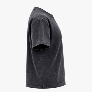 T-shirt surdimensionné en coton lavé à col rond pour homme, couleur unie, décontracté, manches courtes, coupe classique, longueur standard - Product Image 5