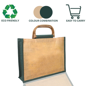 Lightweight Jute Shopping <b>Bag</b> with Cane Handle <b>Medium</b> <b>Size</b> Durable Eco Friendly Tote for Retail Lifestyle Promotion Wholesale - Product Image 4