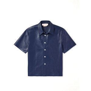 Chemise en cuir pour homme légère et tendance 2026, de qualité supérieure, à manches courtes, personnalisable - Product Image 1