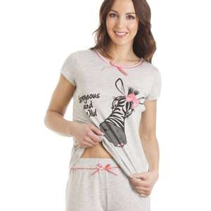 Conjunto de Top de Manga Corta y Pantalones Cortos con Estampado de Cebra Gris para Mujer, Transpirable, de Punto, Informal, para Verano, Dos Piezas - Product Image 4