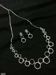 Classic American Diamond Bridal Jewelry <b>Set</b> Two-Piece <b>Necklace</b> <b>and</b> <b>Earrings</b> for Wedding Fashionable Classic Style - Product Image 3