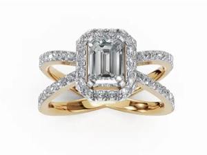 แหวนเพชรทรงฮาโลแบบวงแหวนไขว้ น้ำหนักรวม 1,467 กะรัต ประกอบด้วยเพชรเลี้ยงในห้องปฏิบัติการ 55 เม็ด แหวนทอง 9, 14, 18 กะรัต - Product Image 6