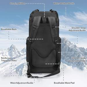 Black Tactical Rucksack Multi Compartment Outdoor Hiking <b>Backpack</b> Heavy Duty Compression Straps travel <b>backpack</b> - Product Image 5