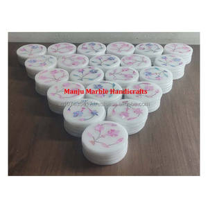 Fregona con incrustaciones de mármol clásico con diseño Floral hecho a mano, fregona de trabajo hecha a mano con concha de mar Floral para el hogar y el artículo de decoración del Hotel - Product Image 4