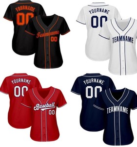 Maillot de baseball personnalisé vierge pour femme, uniforme d'équipe en polyester/coton, manches courtes, couleur unie, anti-humidité, respirant, antibactérien - Product Image 1