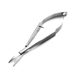 Tijeras de Acero Inoxidable con Punta Curva para Recortar y Dar Forma a Pestañas y Cejas, para Diestros, con Resorte para Cutículas - Product Image 1