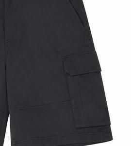 Shorts cargo en toile unie pour homme avec taille élastique, logo frontal, poches à séchage rapide, longueur mi-cuisse, style décontracté - Product Image 5