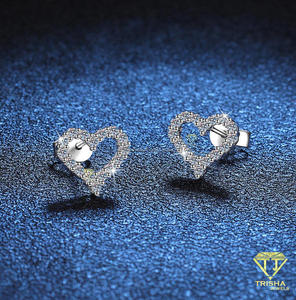 Heart Shape Moissanite Diamond <b>Stud</b> Earrings 925 Sterling <b>Silver</b> Luxury Fine Jewelry For Women Gift - Product Image 4