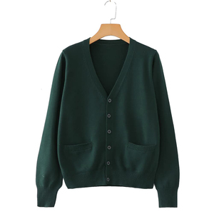 Best Seller Soft Breathable 100% Cotton Knitted <b>Cardigan</b> Sweater Long Sleeve Bottom Closure School Uniforms for University - Product Image 2