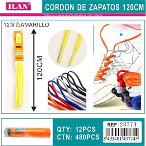 Laccio per scarpe Ilan 120 cm giallo per sneaker, 12 pezzi - Product Image 3