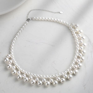 Collar de Perlas de Agua Dulce Unisex con Cuentas de Plata 925, Estilo Minimalista, para Bodas y Regalos - Product Image 1
